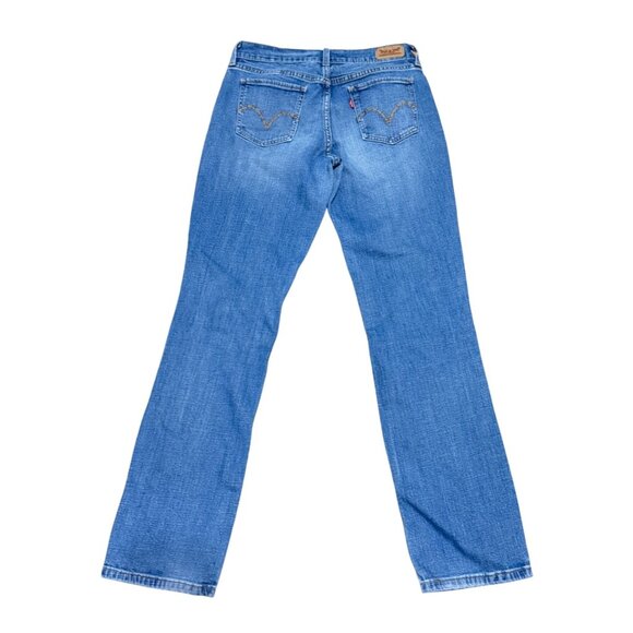 Levi's 505 Embroidered Straight Leg Jeans W27 L32 Blue Denim Stretch Levis - Picture 1 of 6